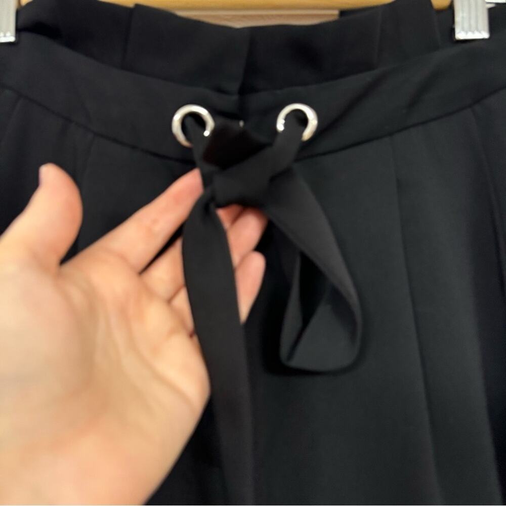 Tahari Black Wide Leg Trousers Dress Pants Women 4 Paperbag Waist Classic Preppy - Picture 5 of 12